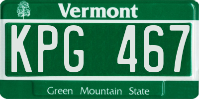 VT license plate KPG467