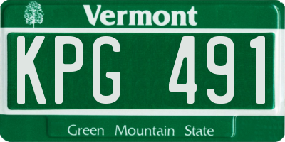 VT license plate KPG491
