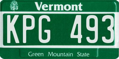 VT license plate KPG493