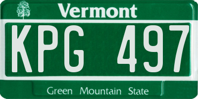 VT license plate KPG497