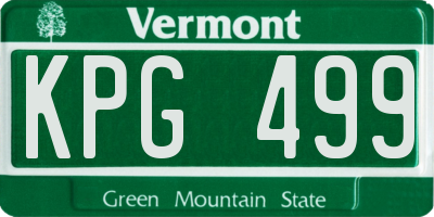 VT license plate KPG499