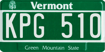 VT license plate KPG510