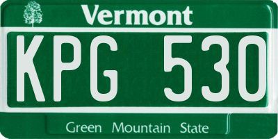 VT license plate KPG530