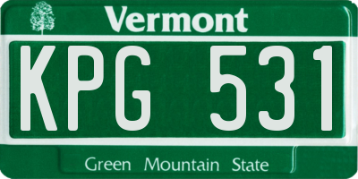 VT license plate KPG531
