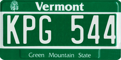 VT license plate KPG544