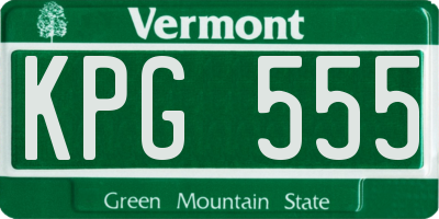 VT license plate KPG555