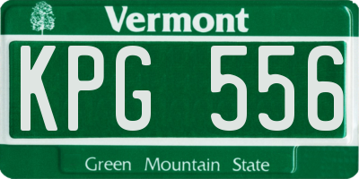 VT license plate KPG556