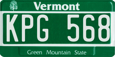 VT license plate KPG568