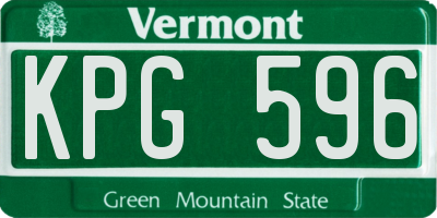 VT license plate KPG596