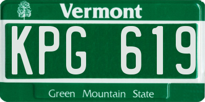 VT license plate KPG619