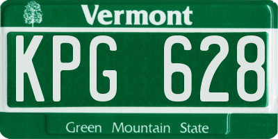 VT license plate KPG628