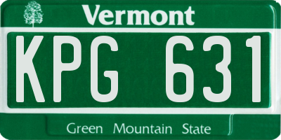 VT license plate KPG631