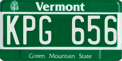 VT license plate KPG656