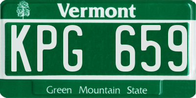 VT license plate KPG659