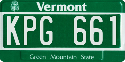 VT license plate KPG661
