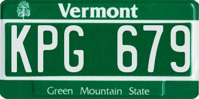 VT license plate KPG679