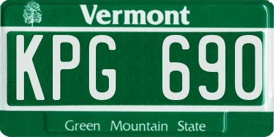 VT license plate KPG690