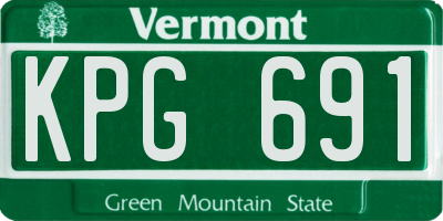 VT license plate KPG691