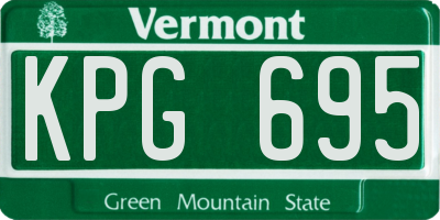 VT license plate KPG695