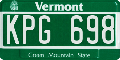 VT license plate KPG698
