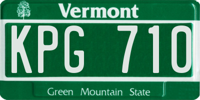 VT license plate KPG710