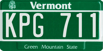VT license plate KPG711
