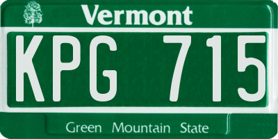 VT license plate KPG715