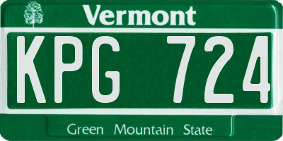 VT license plate KPG724