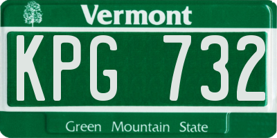 VT license plate KPG732
