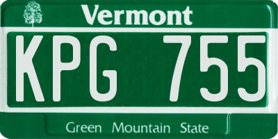 VT license plate KPG755