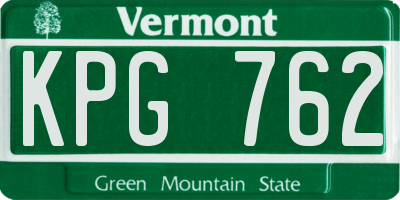 VT license plate KPG762