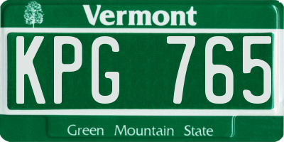 VT license plate KPG765