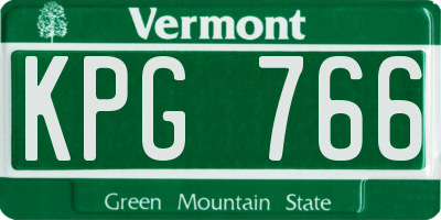 VT license plate KPG766