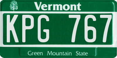 VT license plate KPG767