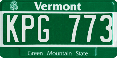 VT license plate KPG773