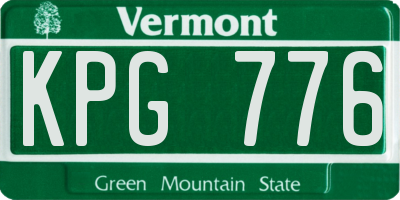 VT license plate KPG776