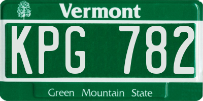 VT license plate KPG782