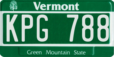 VT license plate KPG788
