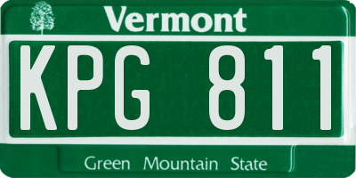 VT license plate KPG811