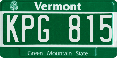 VT license plate KPG815
