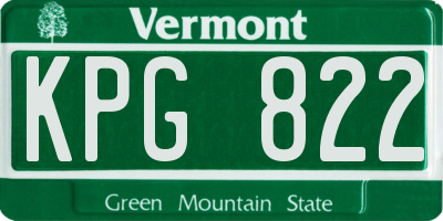 VT license plate KPG822
