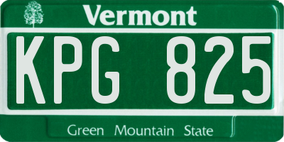 VT license plate KPG825