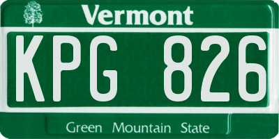 VT license plate KPG826