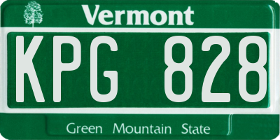 VT license plate KPG828