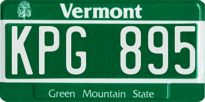 VT license plate KPG895