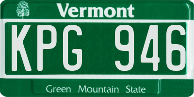 VT license plate KPG946