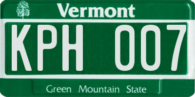VT license plate KPH007