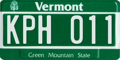 VT license plate KPH011