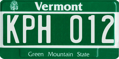 VT license plate KPH012