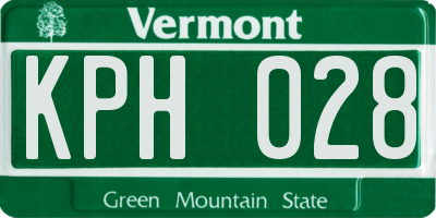 VT license plate KPH028